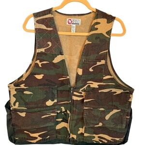Vintage Sports Afield Woodland Camo Hunting Vest Large Game Bag